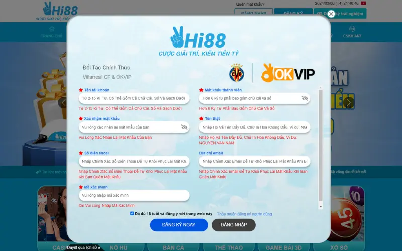 Hướng dẫn đăng ký và đăng nhập