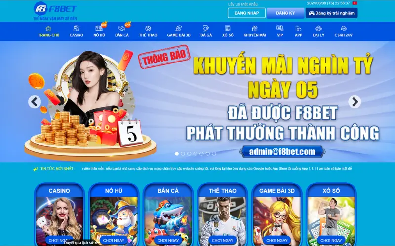 Rút tiền tại F8bet87 Com sau 1 vòng cược